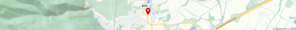 Kartendarstellung des Standorts für Unsere Sonnenschein Apotheke in 2540 Bad Vöslau